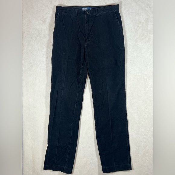 Men's Polo Ralph Lauren 32W 34L Black Corduroy Classic Chino Pants - Picture 1 of 9